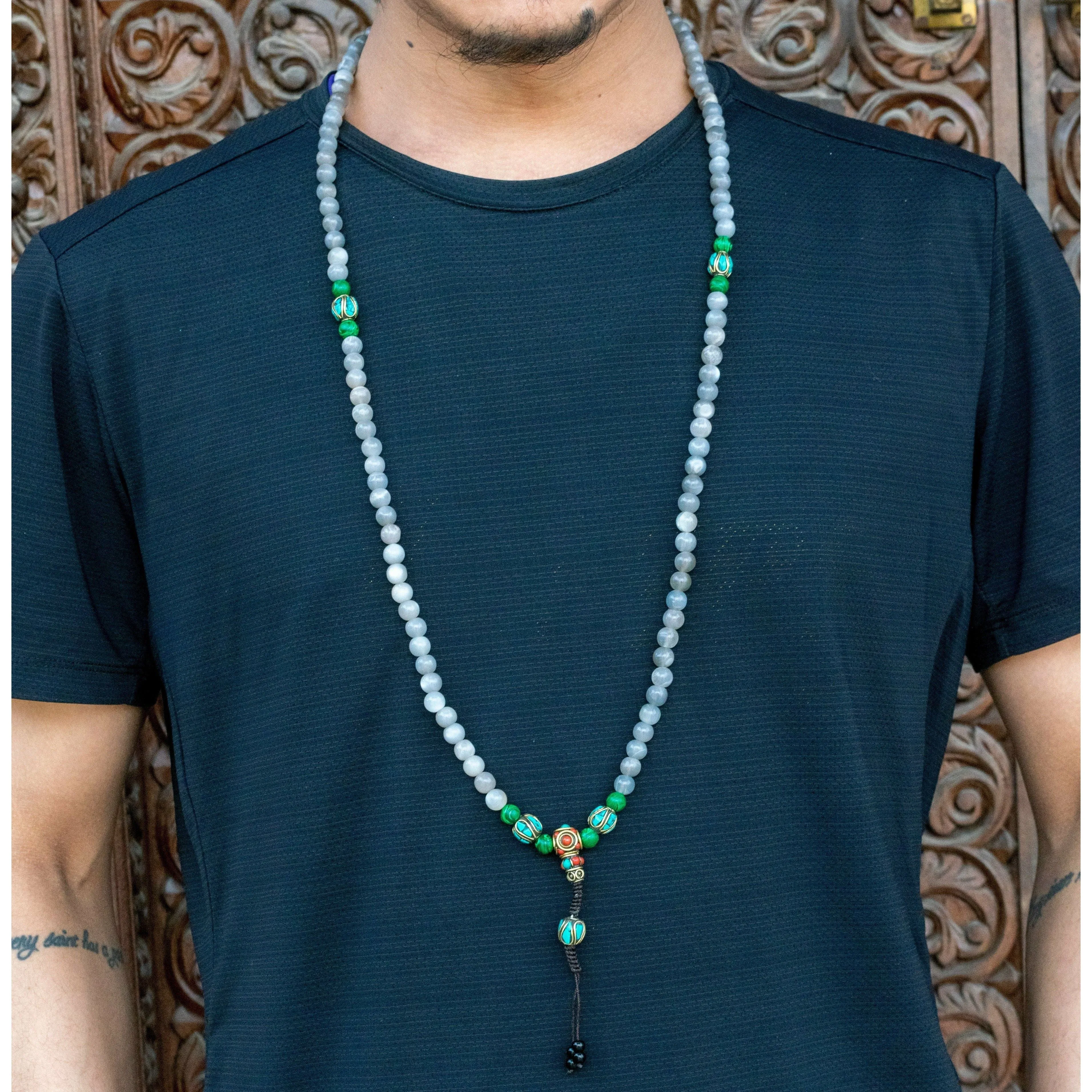 Smoky Moonstone Mala