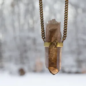 Smoky Quartz Point Pendant Necklace