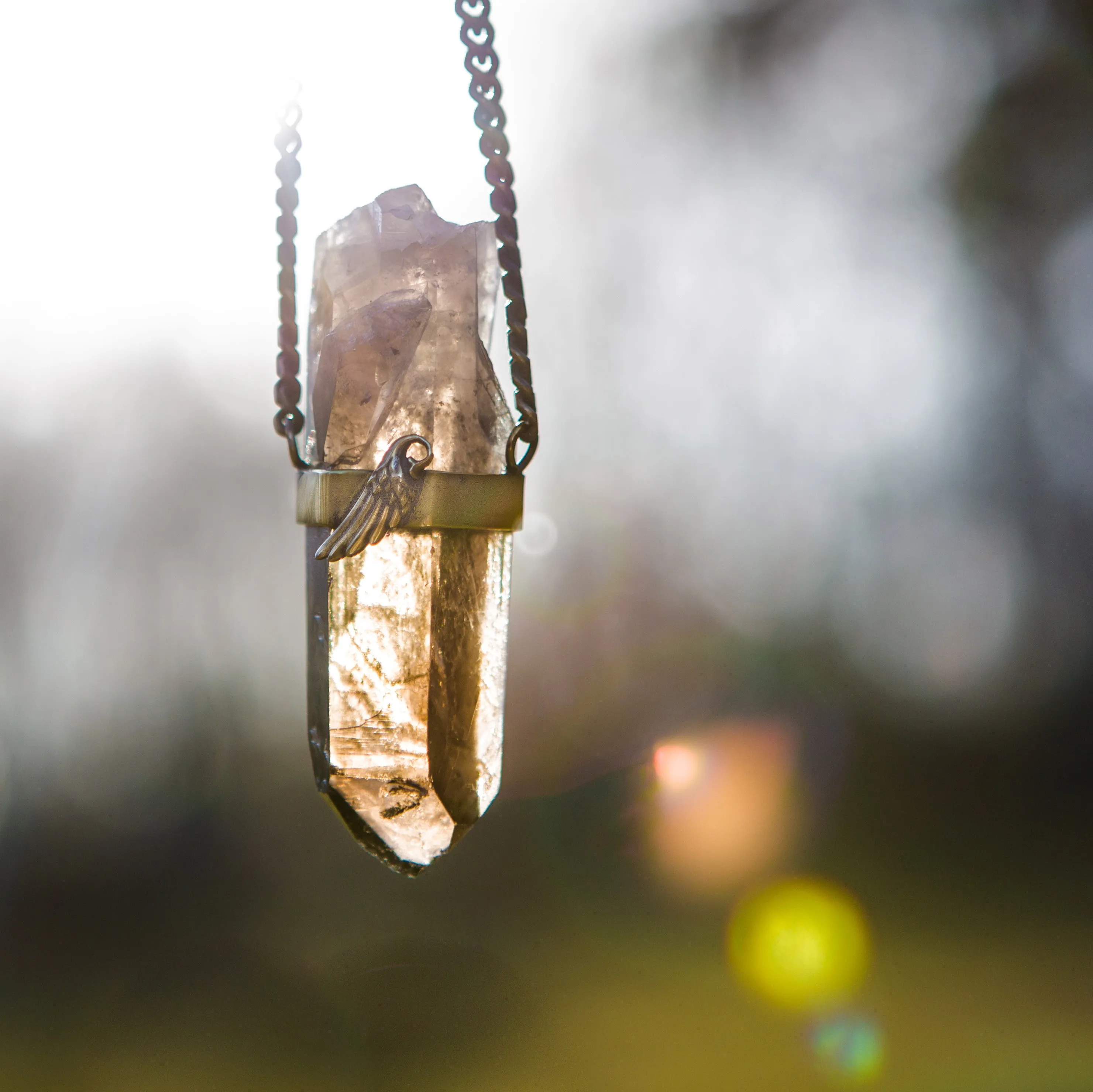 Smoky Quartz Point Pendant Necklace