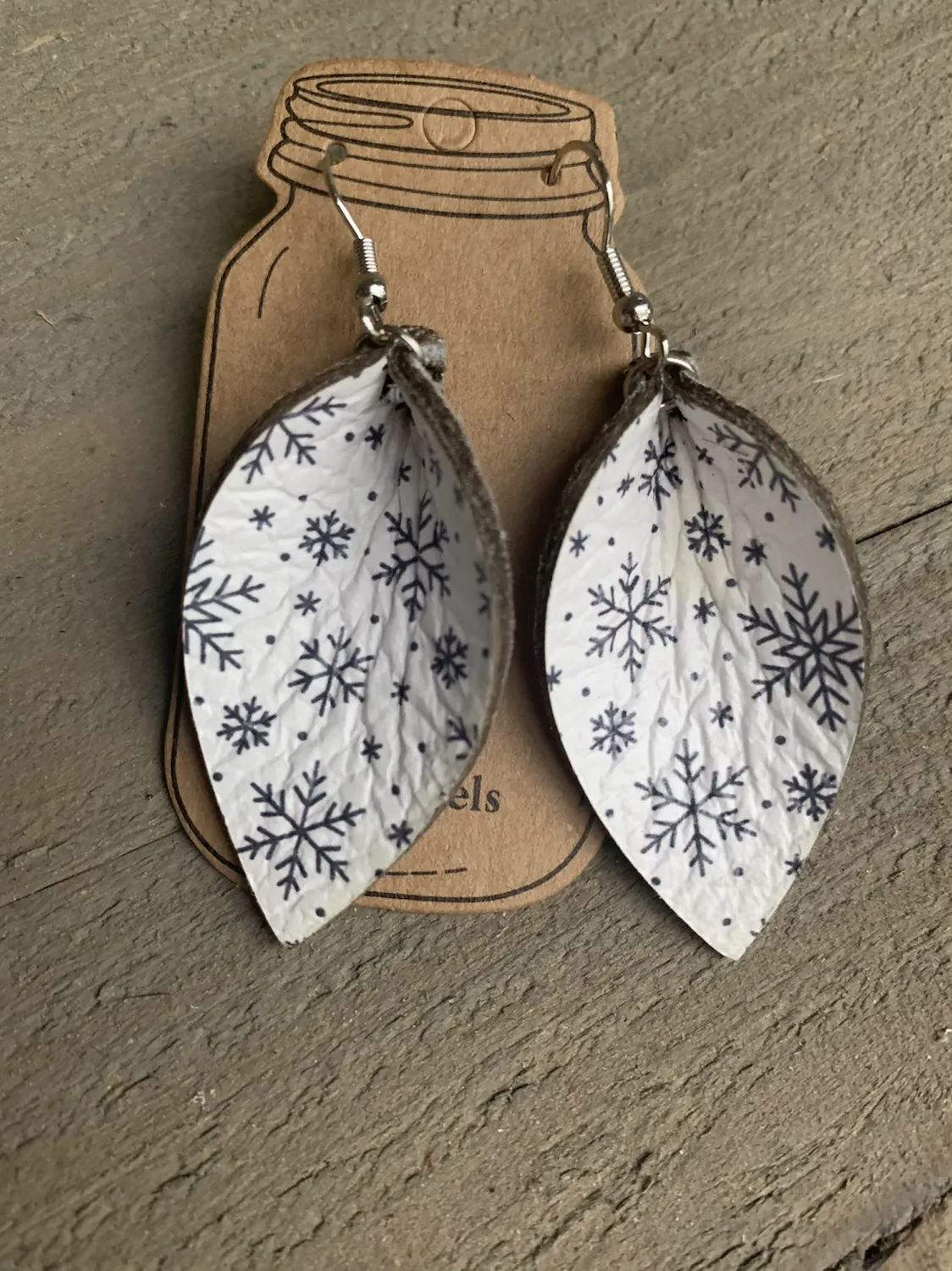 Snowflake Leather Earrings