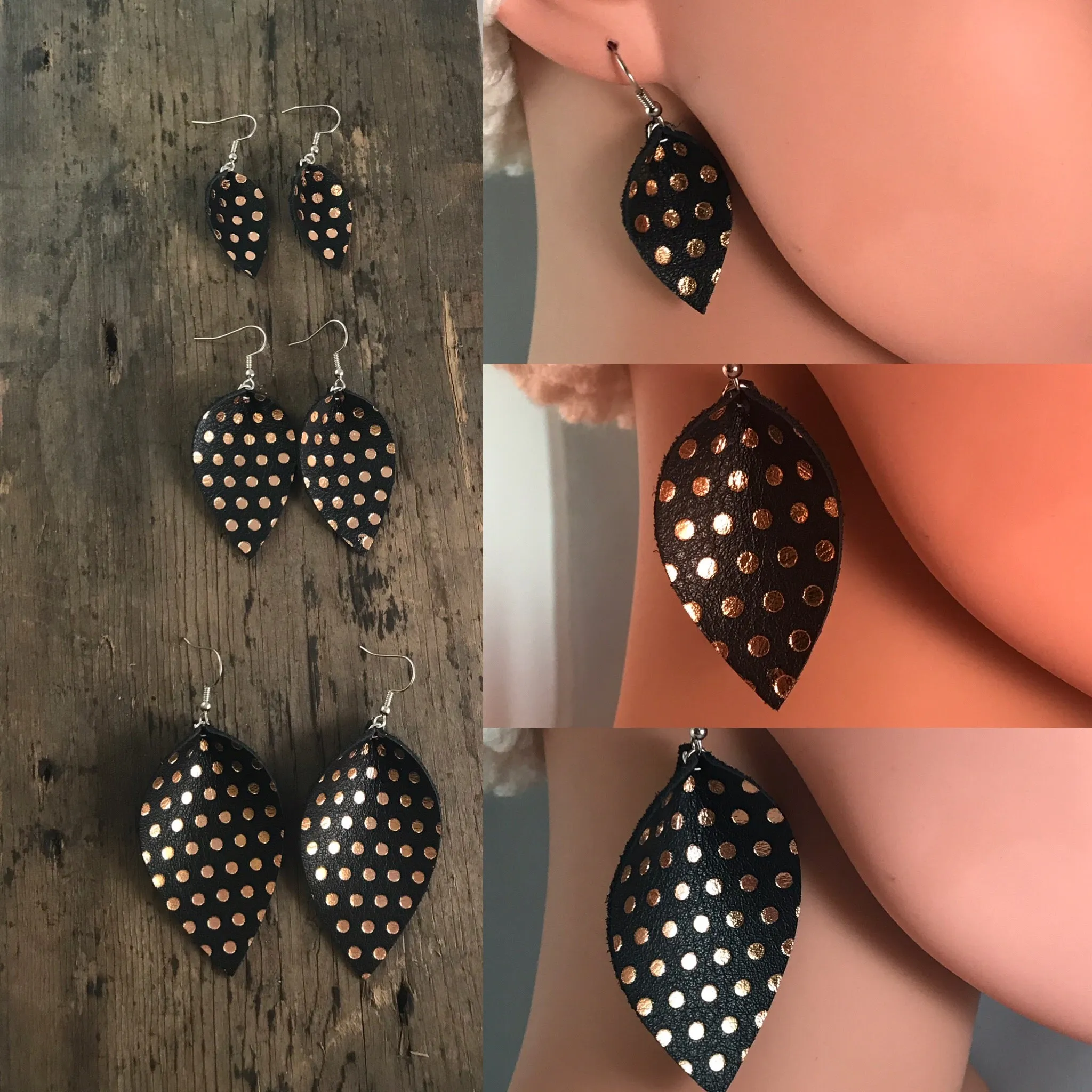 Snowflake Leather Earrings