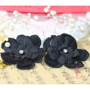 Soft Fabric Flower - Black