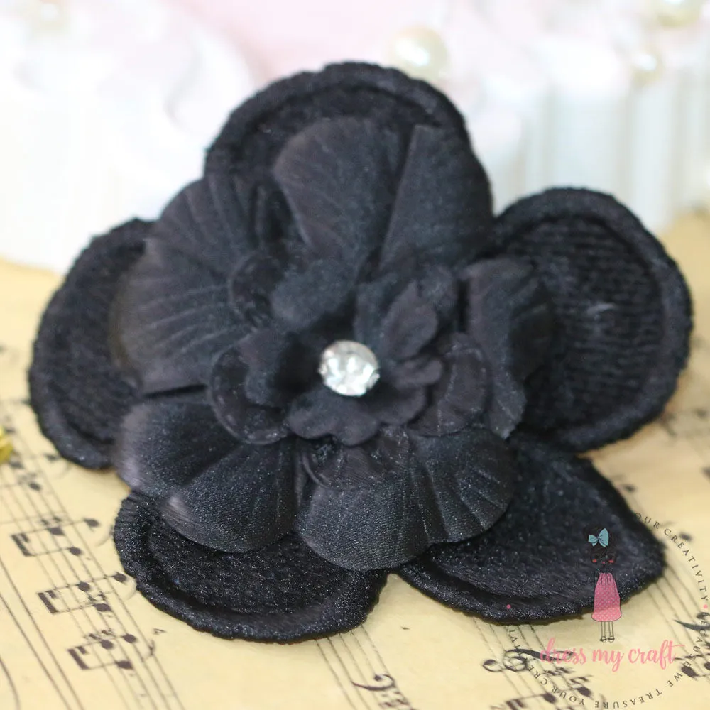 Soft Fabric Flower - Black