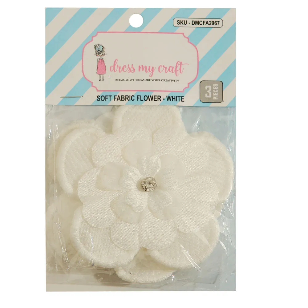 Soft Fabric Flower - White