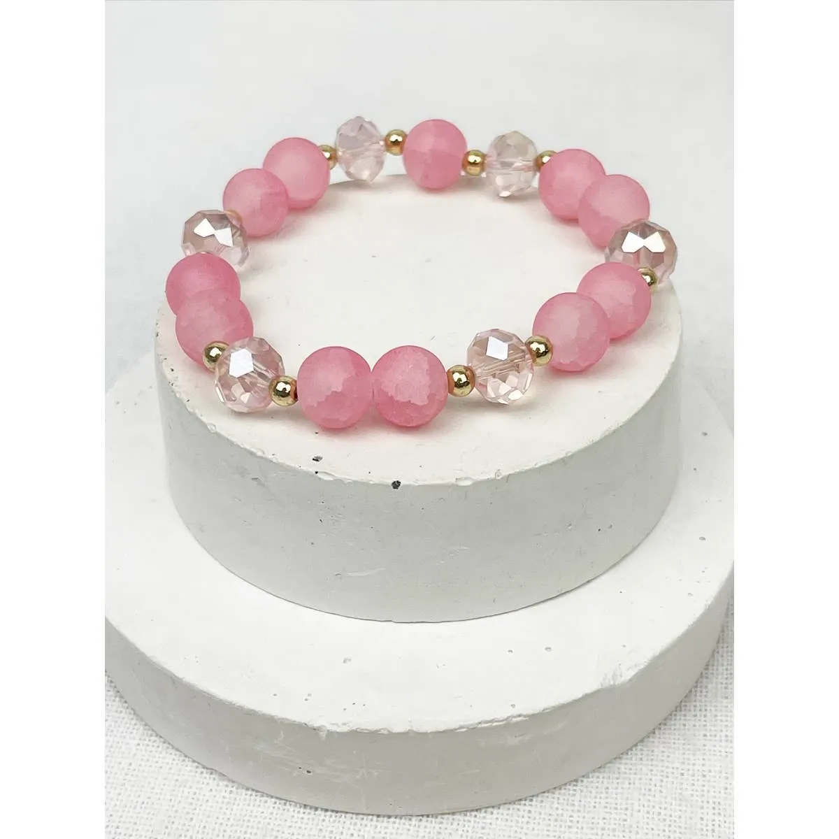 Soft Tone Bead Mix Stretch String Bracelet