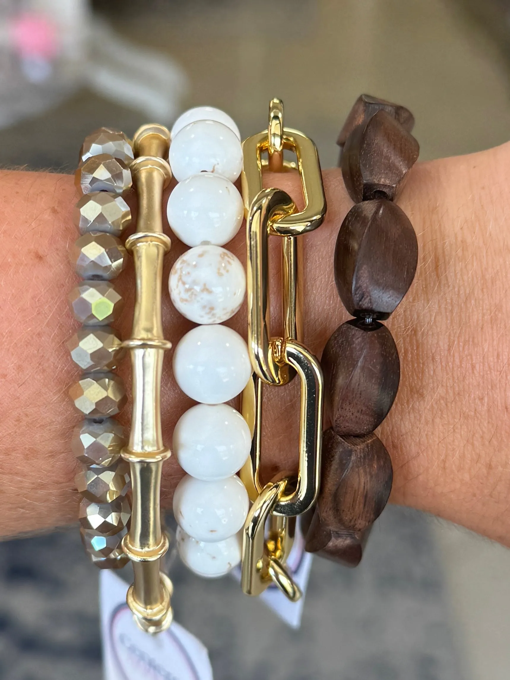 Soft White Magnesite 10mm Bracelet