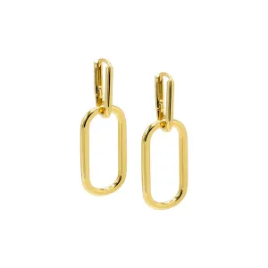 Solid Graduated Drop Link Huggie Earring