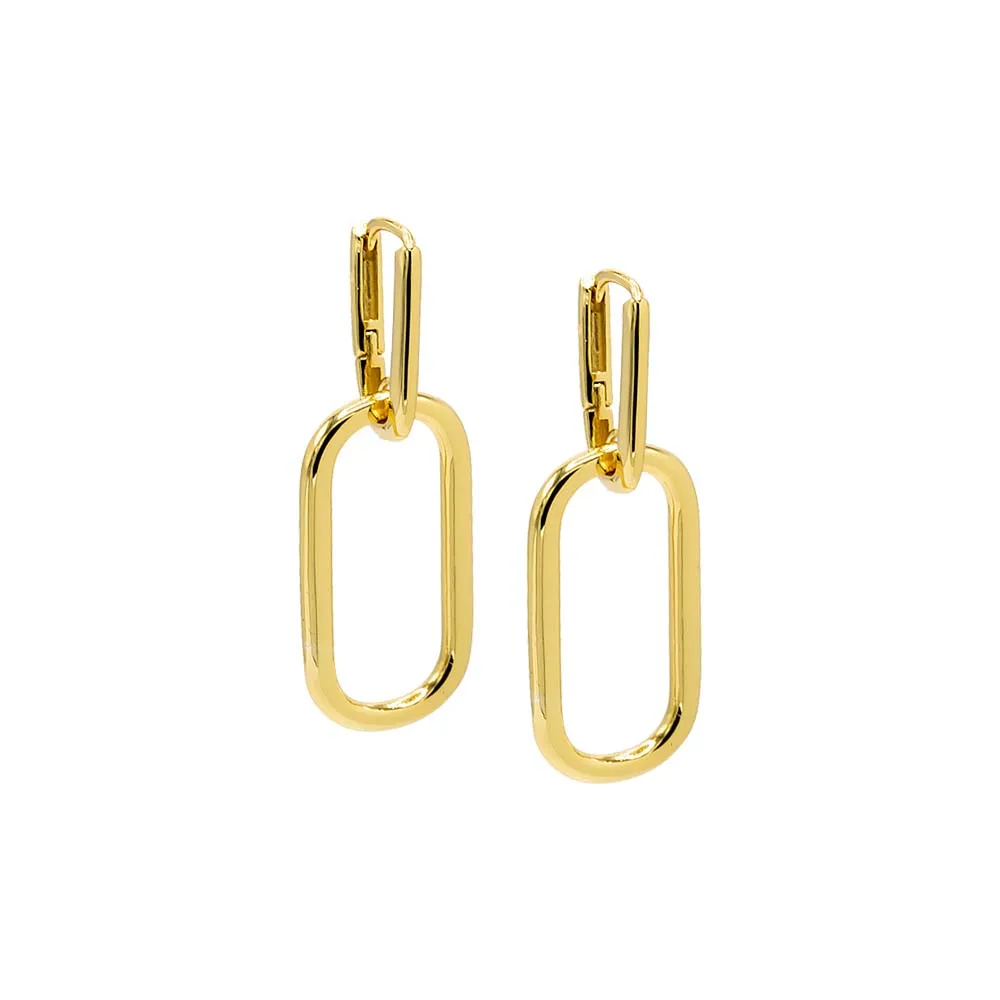 Solid Graduated Drop Link Huggie Earring