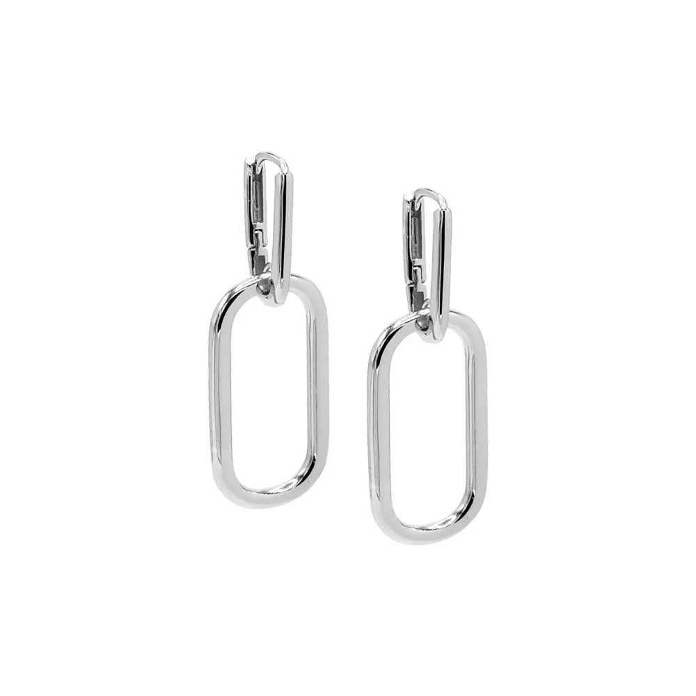 Solid Graduated Drop Link Huggie Earring
