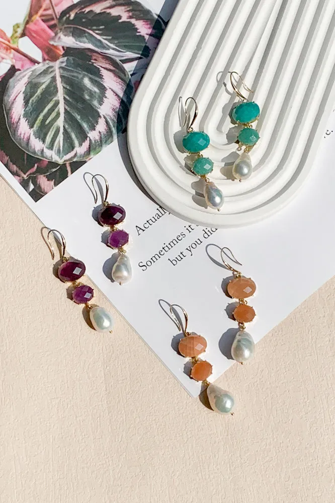 Sonja Gemstone Drop Earrings