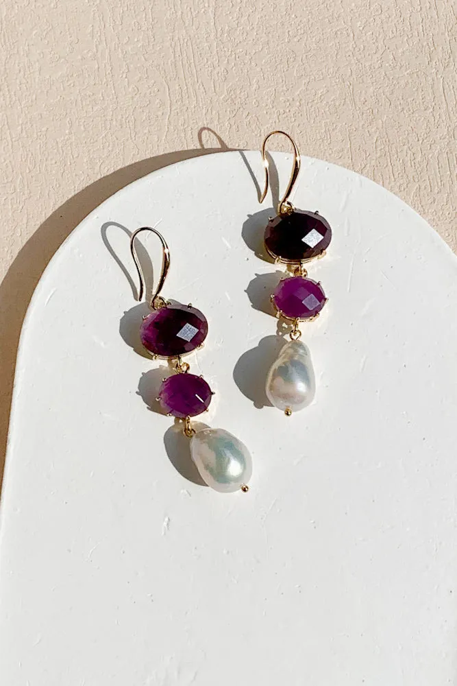 Sonja Gemstone Drop Earrings
