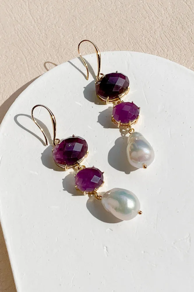 Sonja Gemstone Drop Earrings