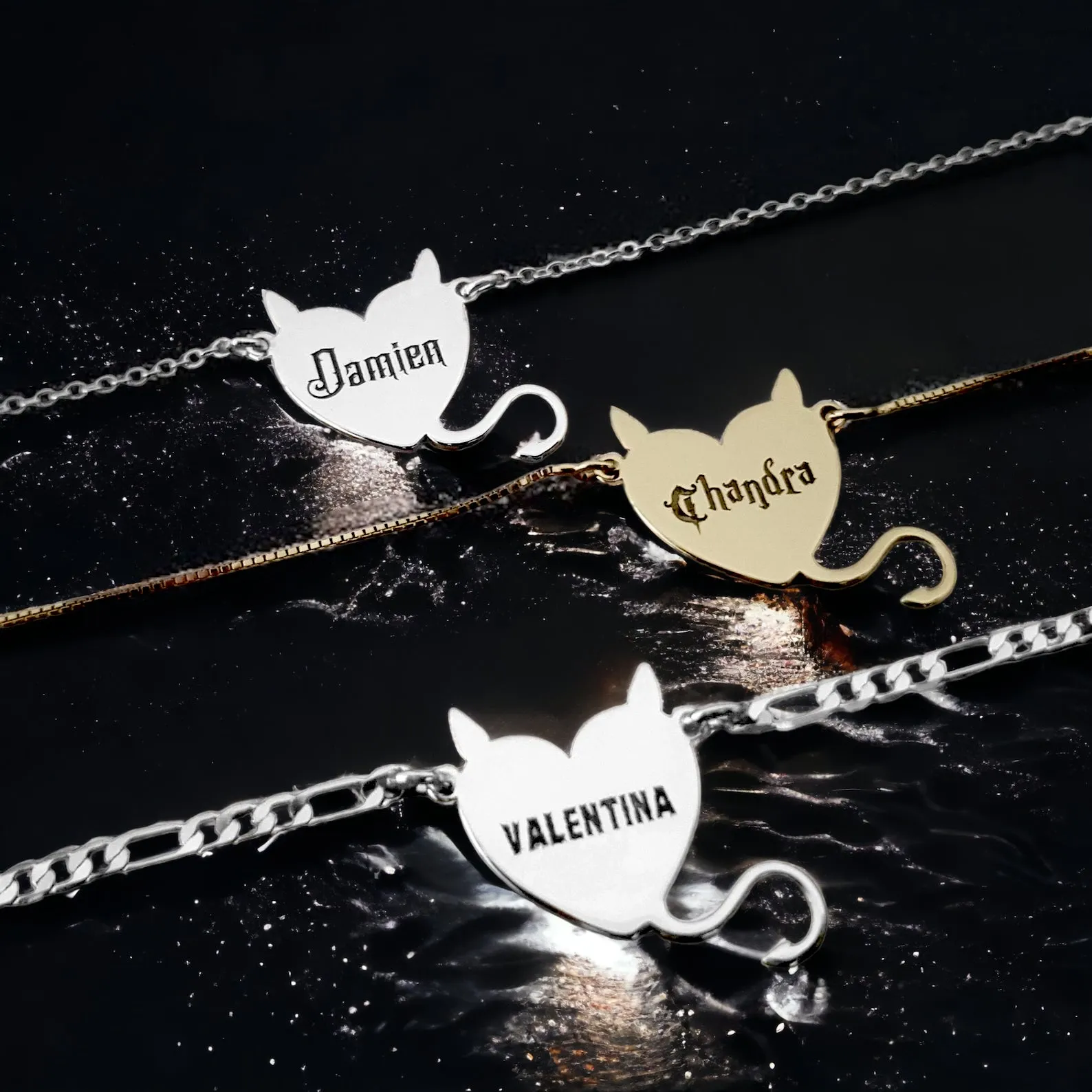 Soul's Temptation: Personalized Devil Heart Necklace