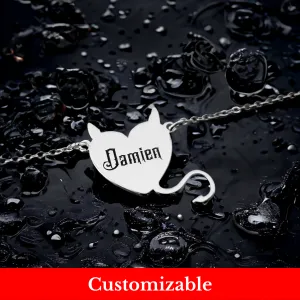 Soul's Temptation: Personalized Devil Heart Necklace