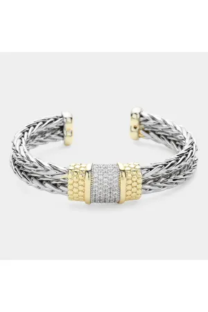 Sparkly Braided Cuff Bracelet