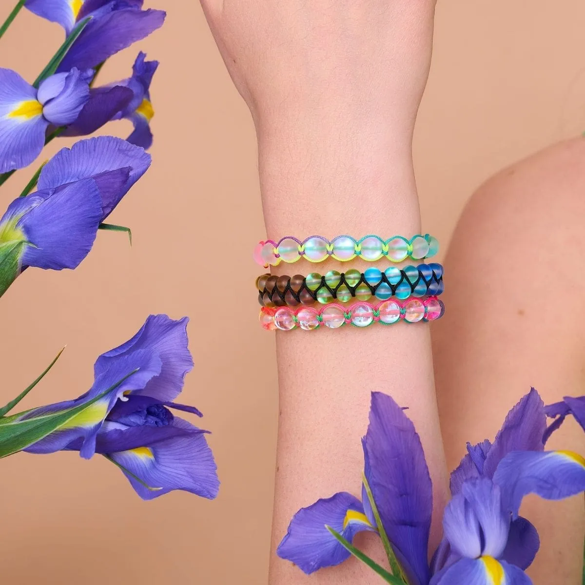 Spectrum | Rainbow White | Silver | Mermaid Glass Charmballa Bracelet