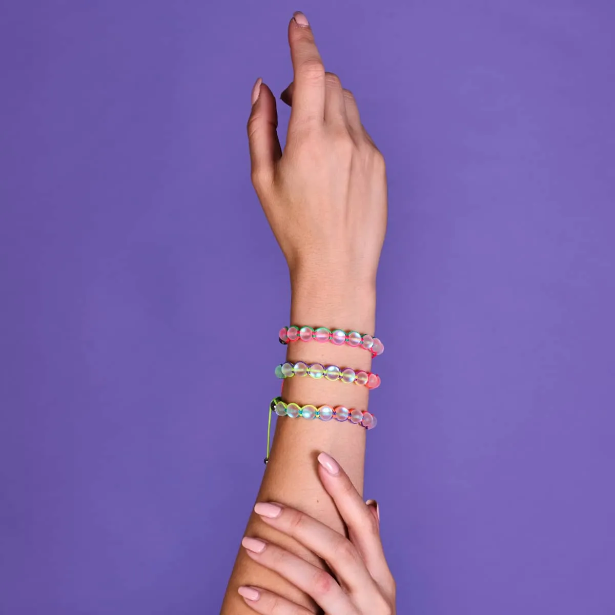 Spectrum | Rainbow White | Silver | Mermaid Glass Charmballa Bracelet