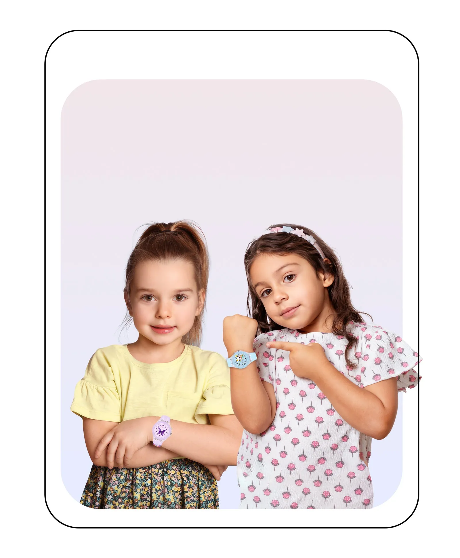 Spiky 3D Monkey & Rabbit Cartoon Analog Light Watch Combo