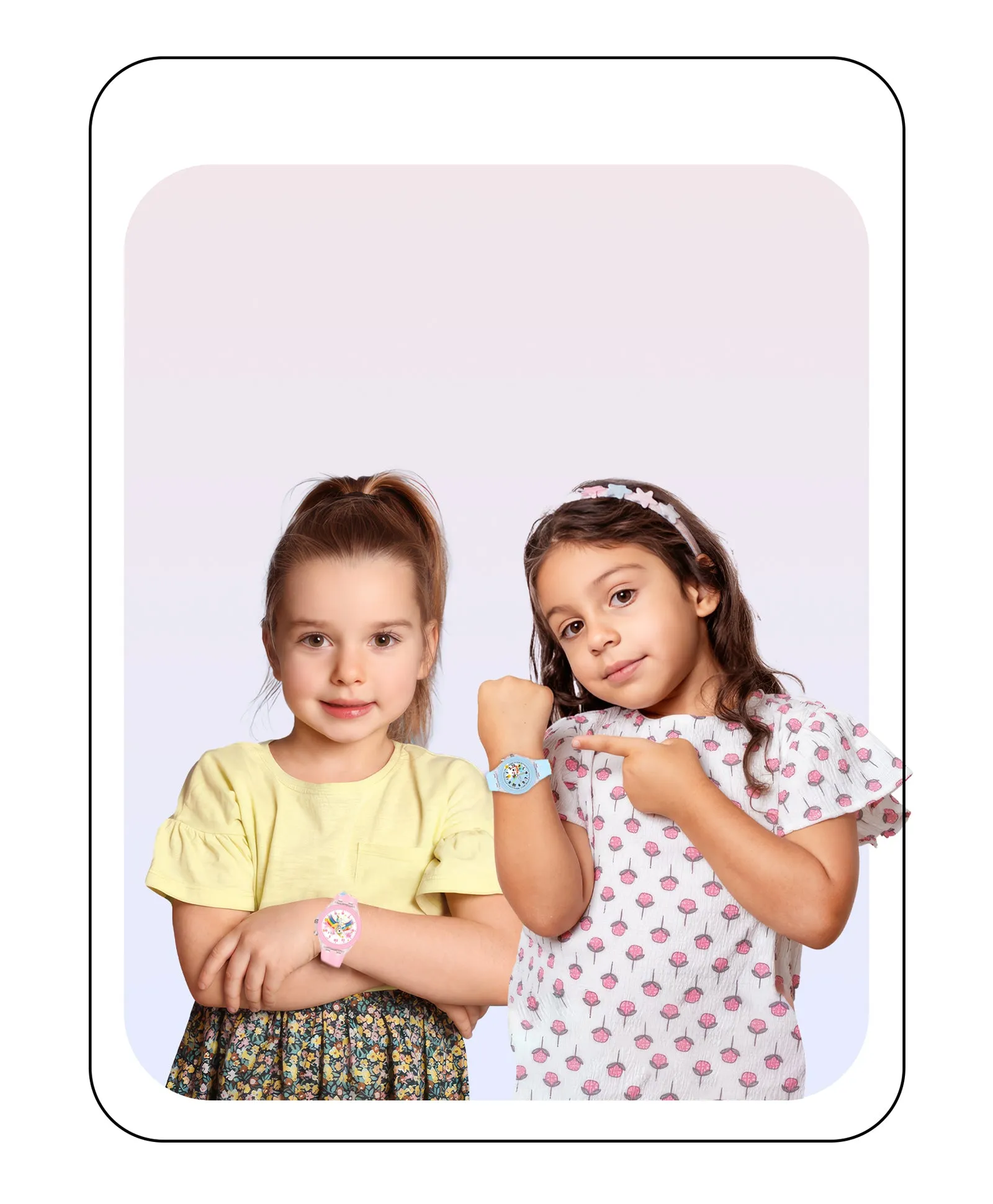 Spiky 3D Monkey & Rabbit Cartoon Analog Light Watch Combo