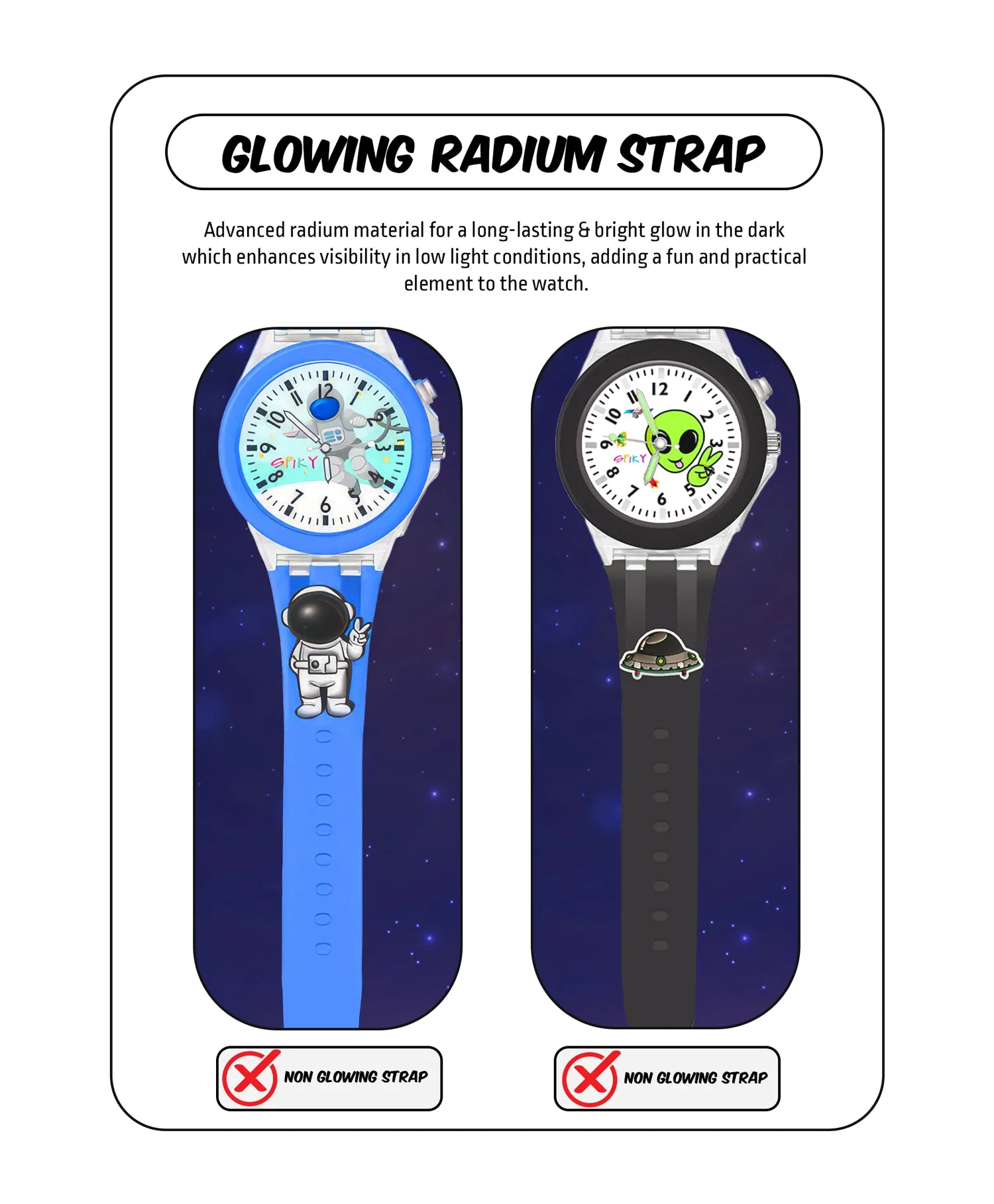 Spiky Combo of Butterfly & Monkey 3D Cartoon Analog Light Watch