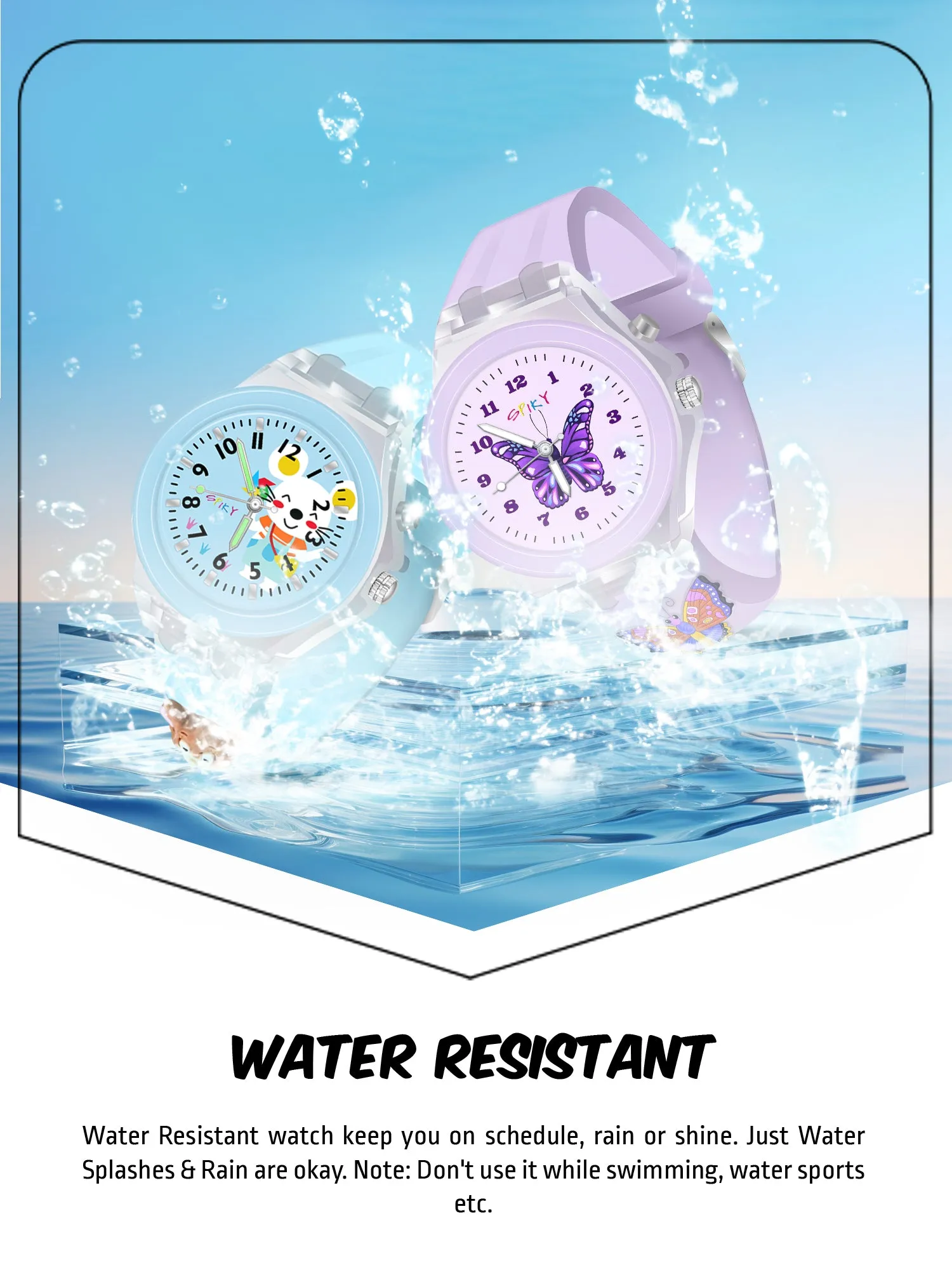 Spiky Combo of Butterfly & Monkey 3D Cartoon Analog Light Watch