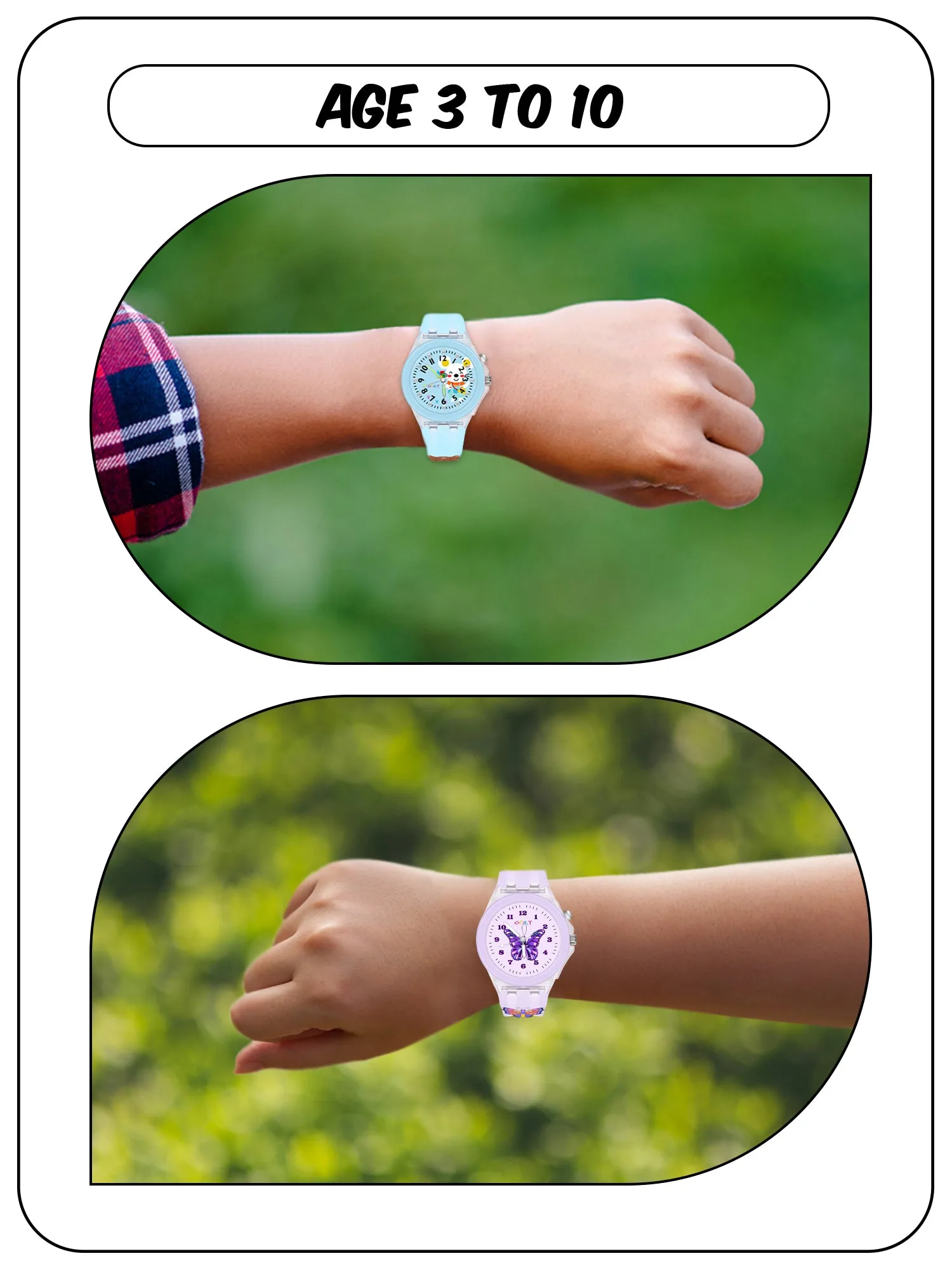 Spiky Combo of Butterfly & Monkey 3D Cartoon Analog Light Watch