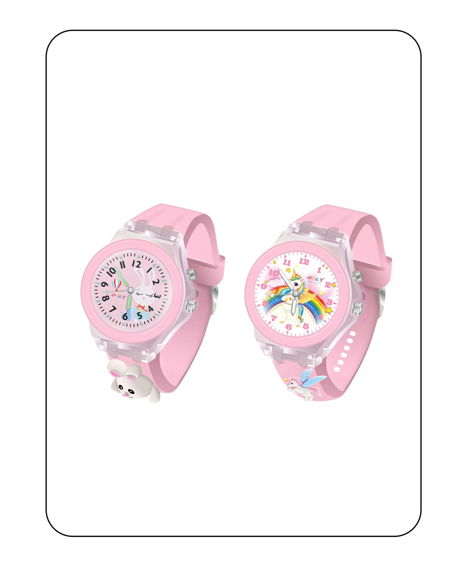 Spiky Combo of Butterfly & Monkey 3D Cartoon Analog Light Watch