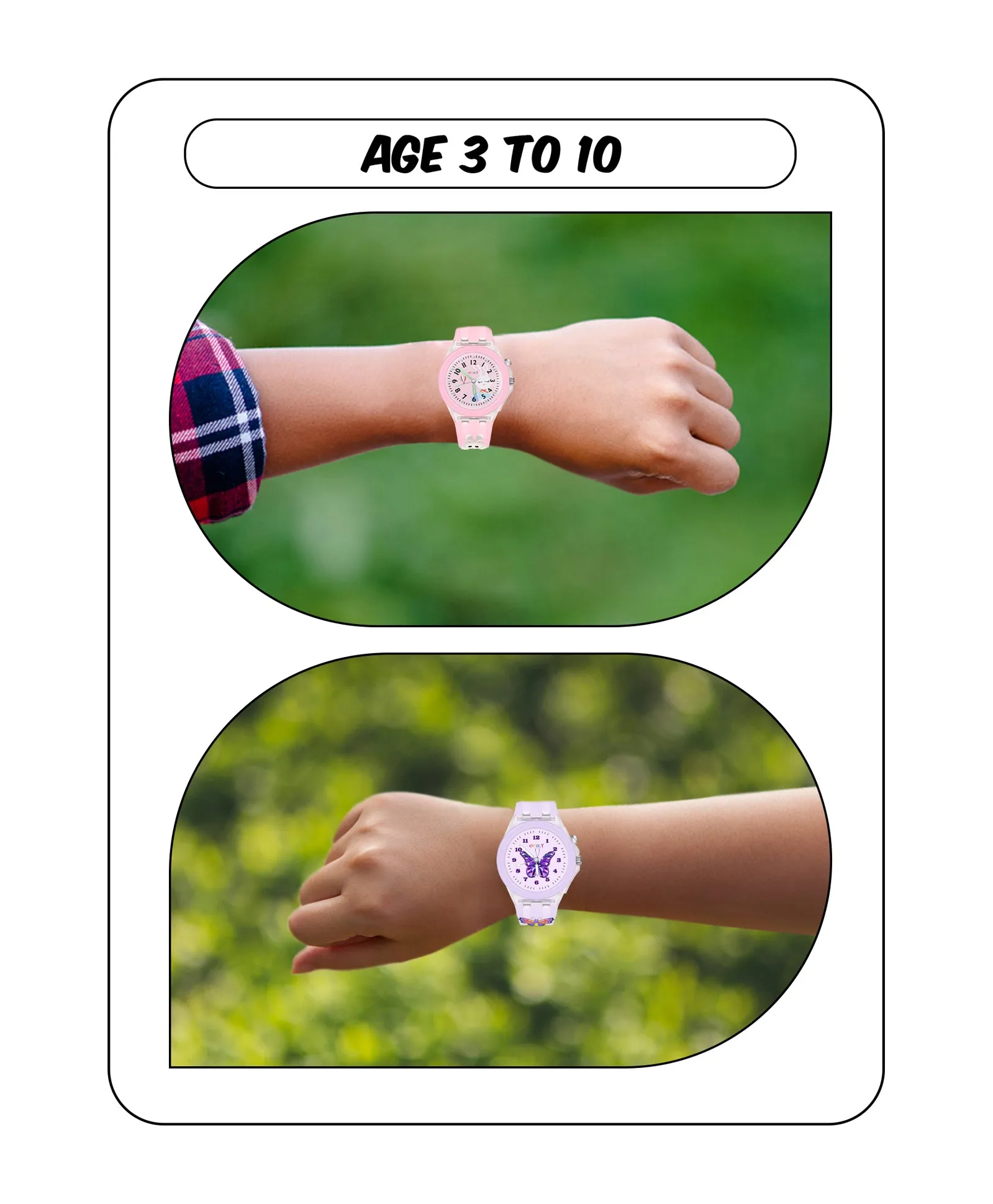 Spiky Combo of Butterfly & Monkey 3D Cartoon Analog Light Watch