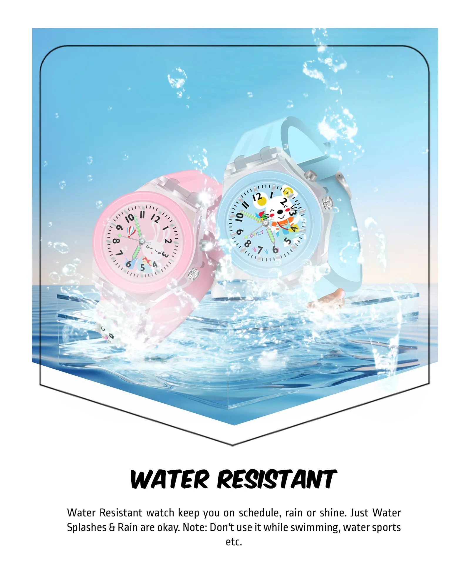 Spiky Combo of Butterfly & Monkey 3D Cartoon Analog Light Watch