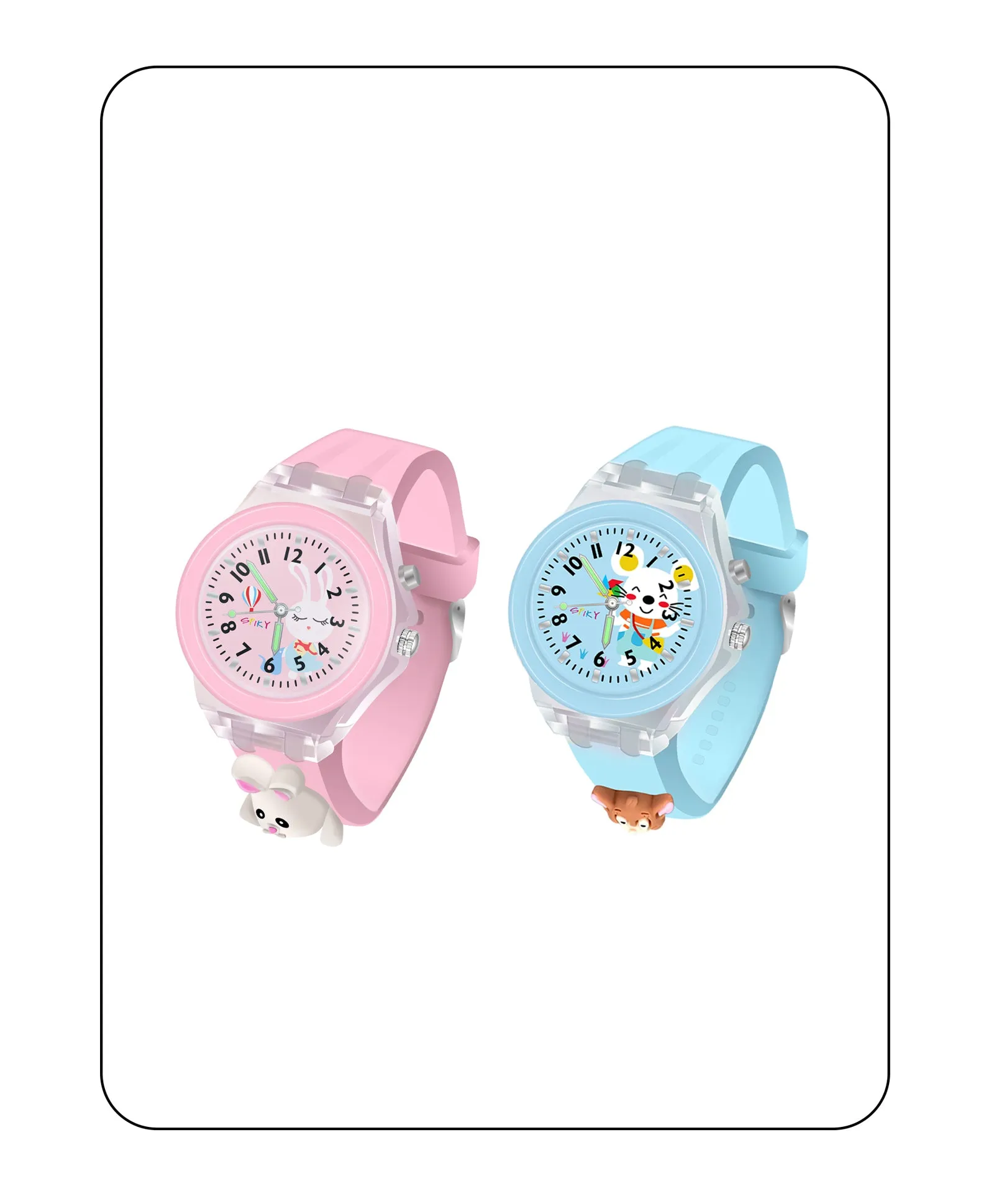 Spiky Combo of Butterfly & Monkey 3D Cartoon Analog Light Watch