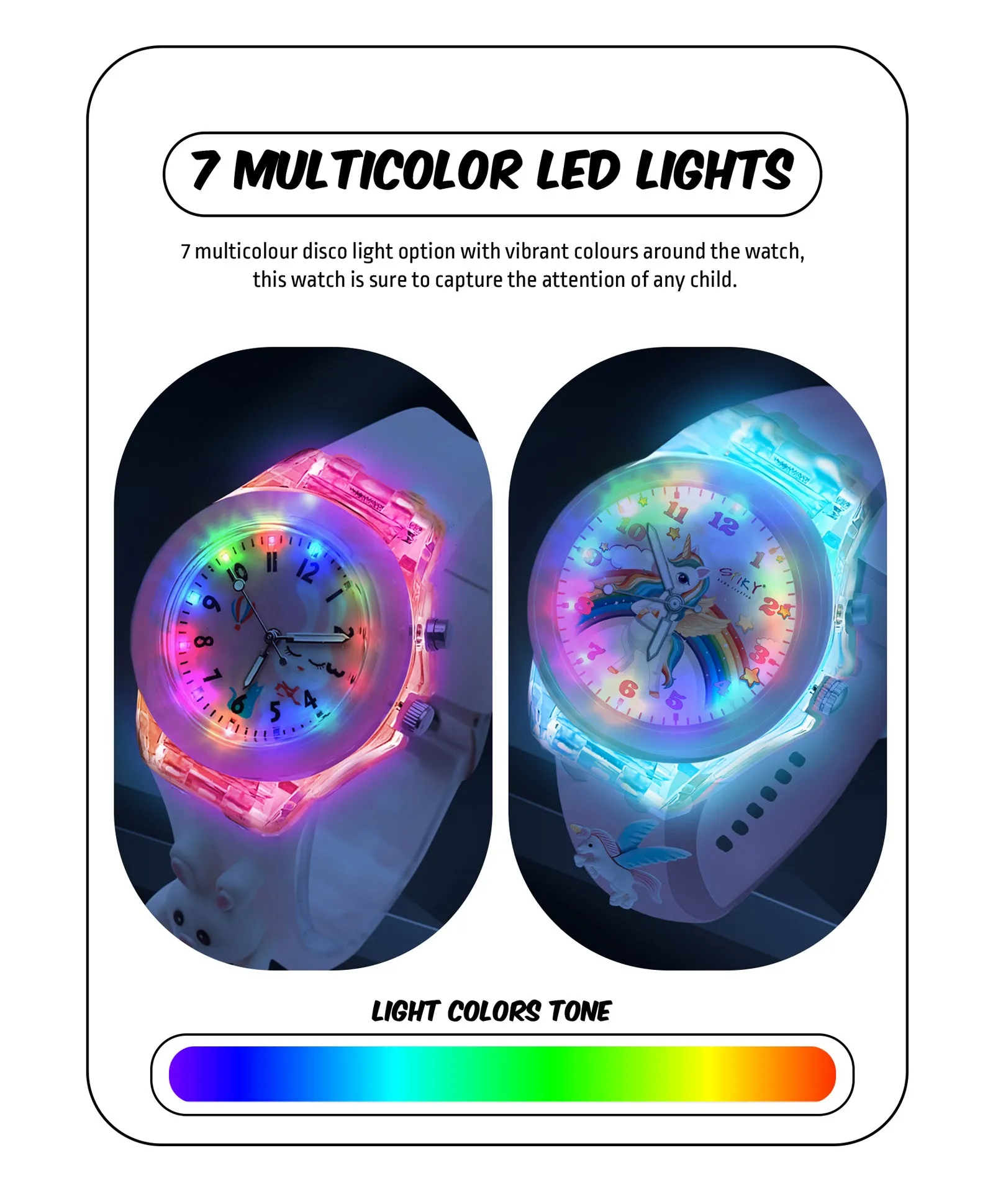 Spiky Combo of Butterfly & Monkey 3D Cartoon Analog Light Watch