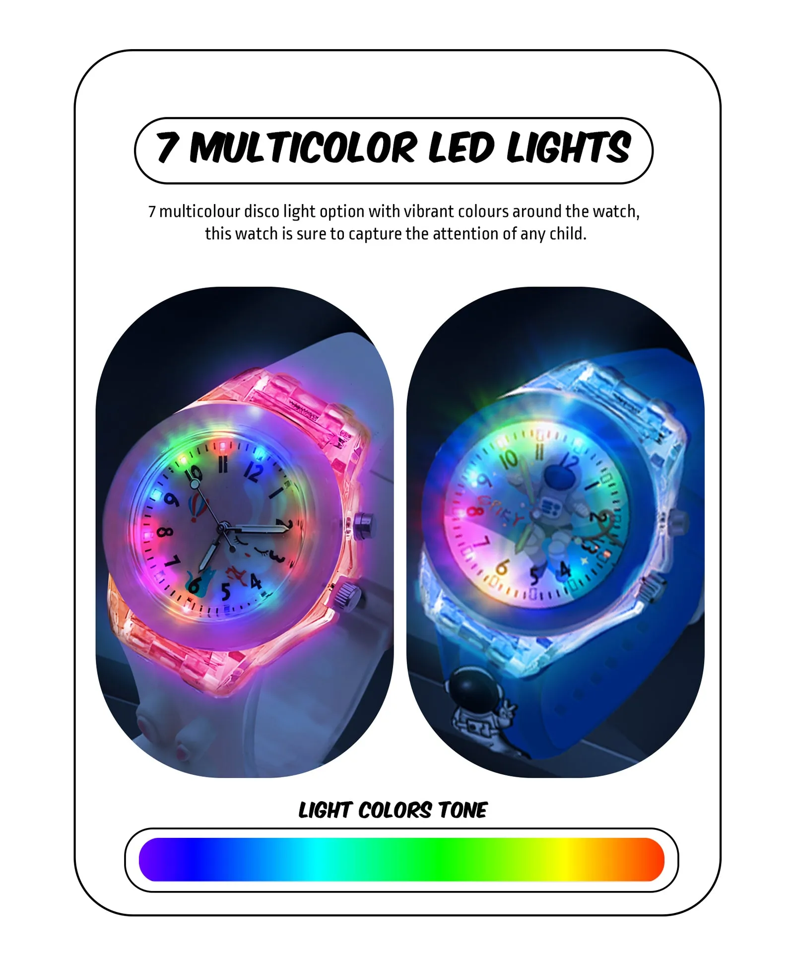 Spiky Combo of Butterfly & Monkey 3D Cartoon Analog Light Watch