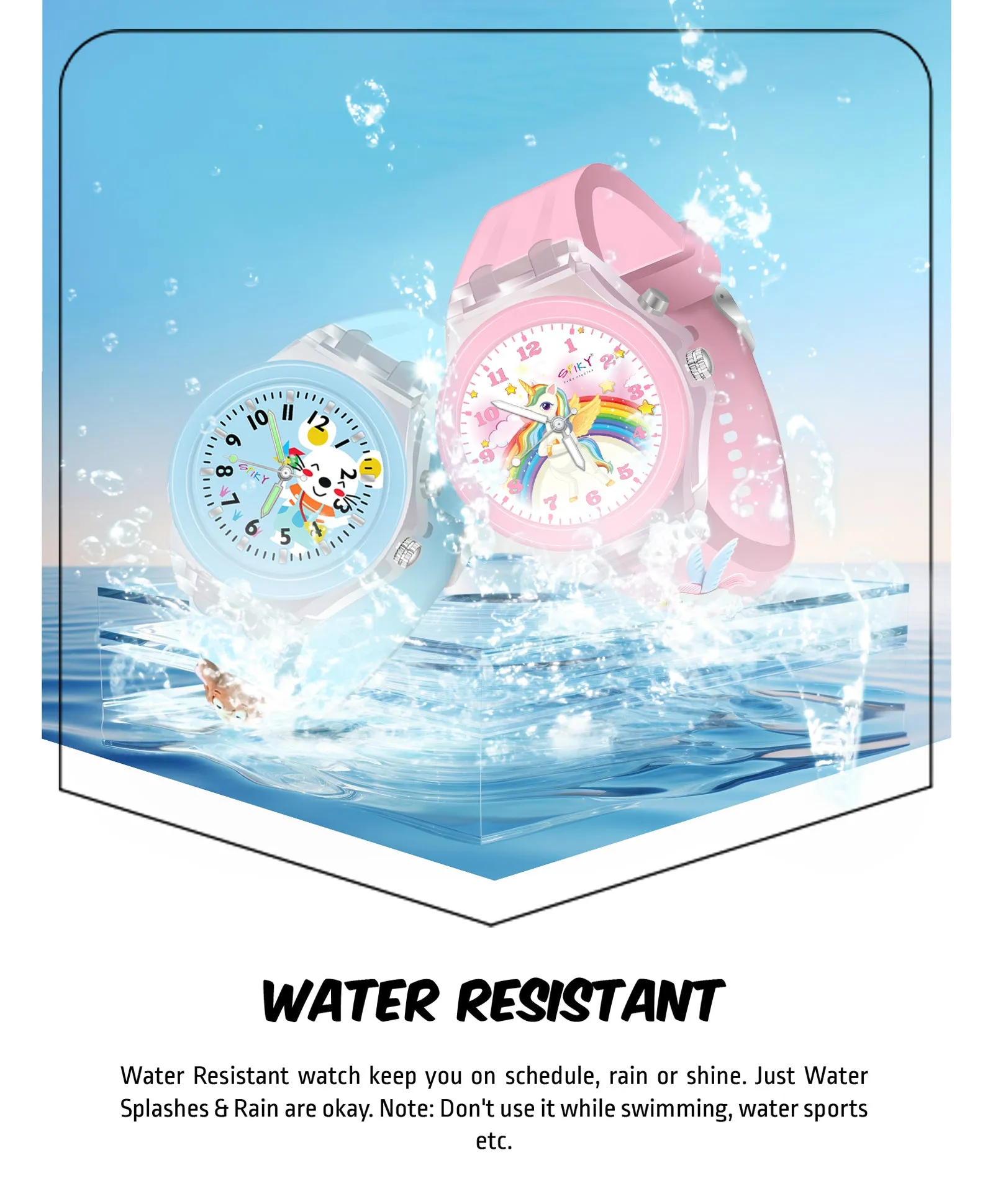 Spiky Combo of Butterfly & Monkey 3D Cartoon Analog Light Watch