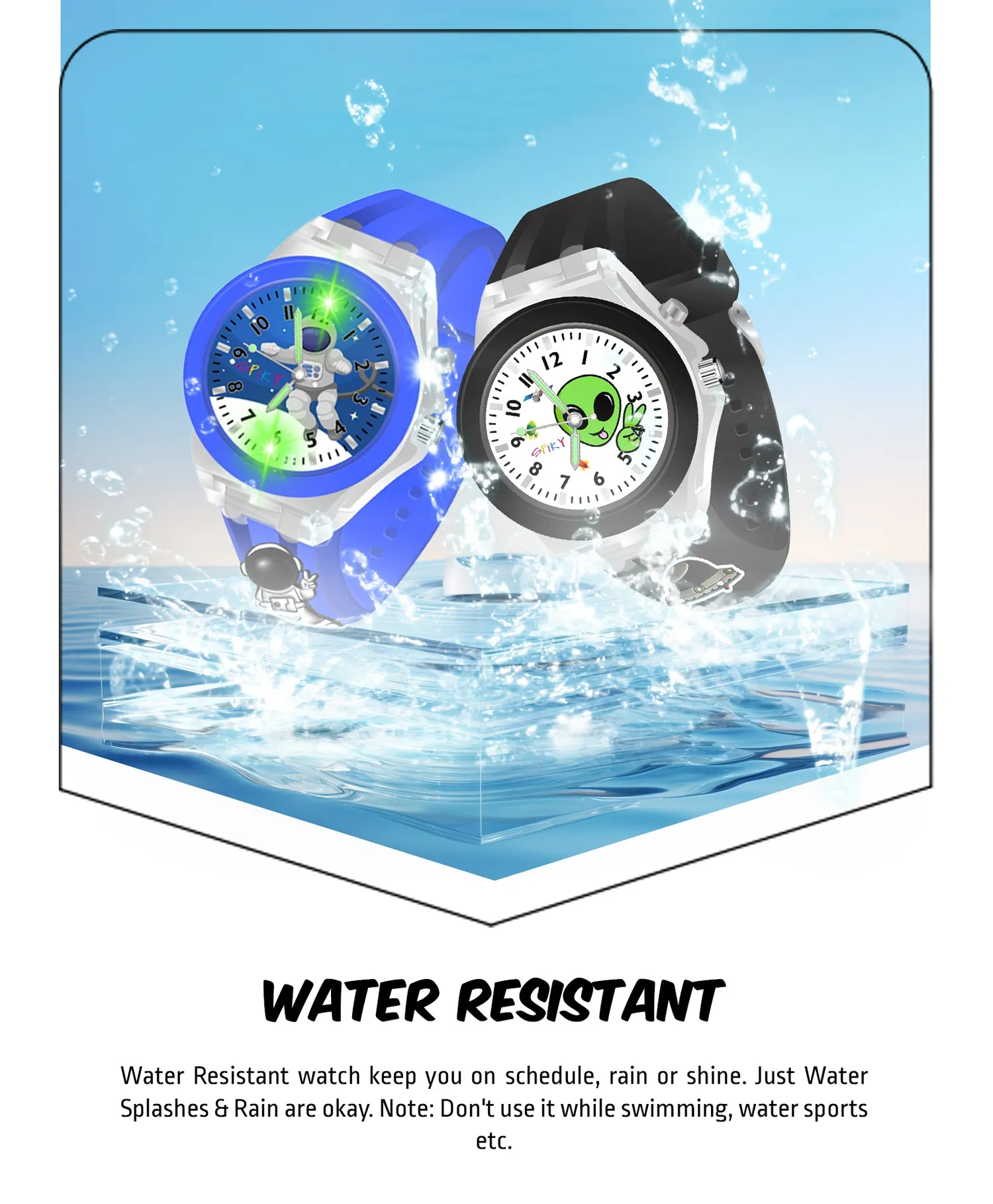 Spiky Combo of Butterfly & Monkey 3D Cartoon Analog Light Watch