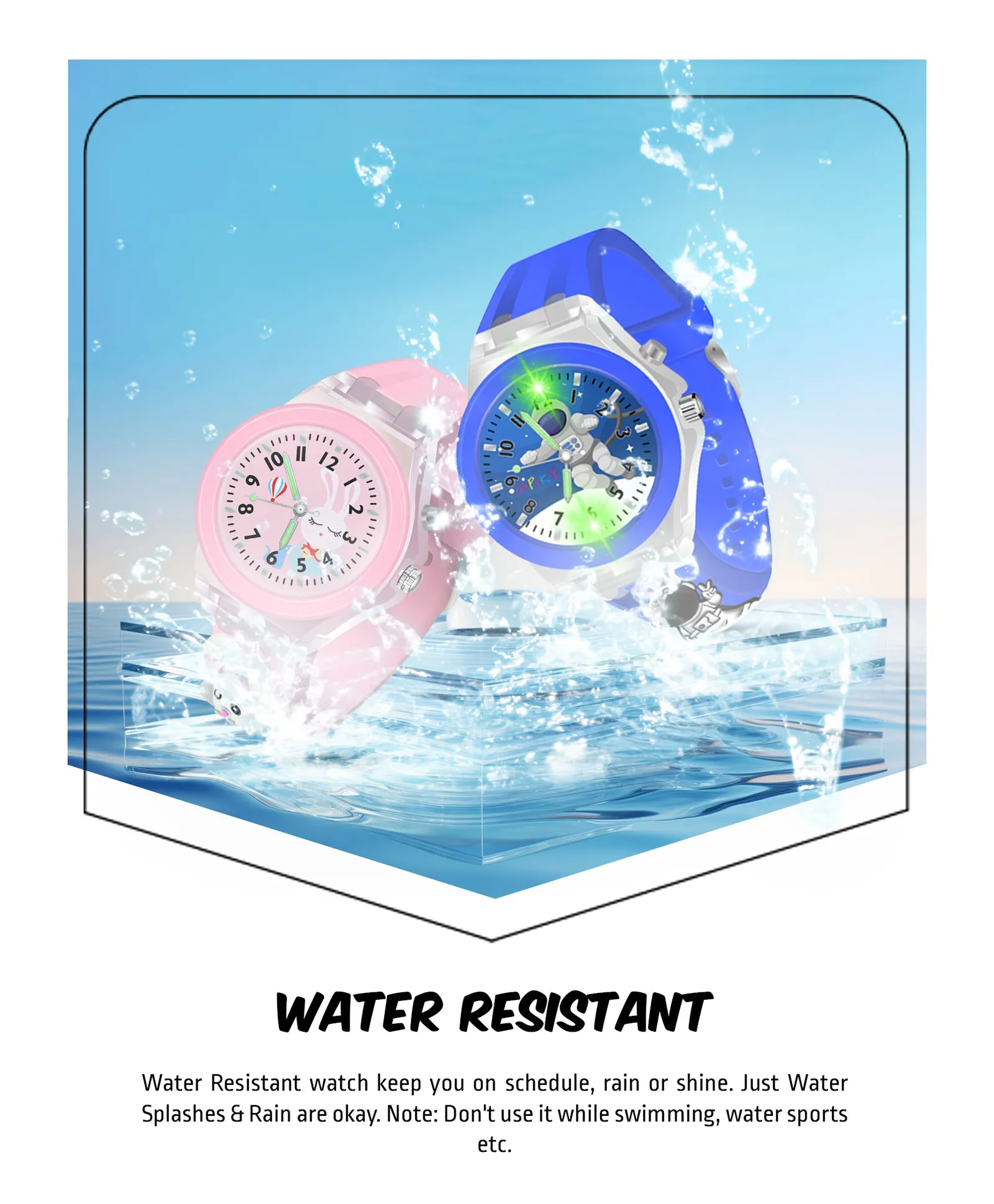Spiky Combo of Butterfly & Monkey 3D Cartoon Analog Light Watch