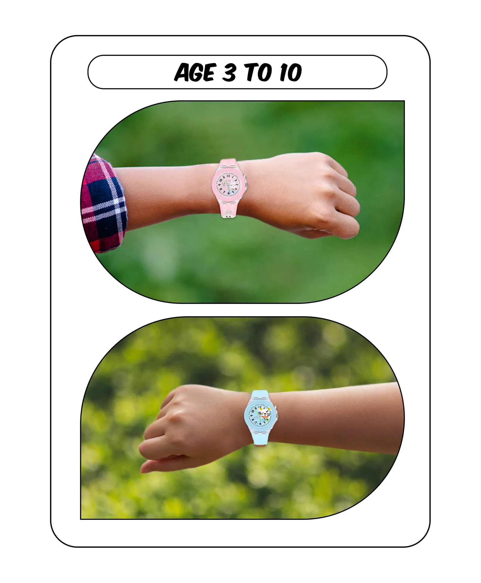 Spiky Combo of Butterfly & Monkey 3D Cartoon Analog Light Watch