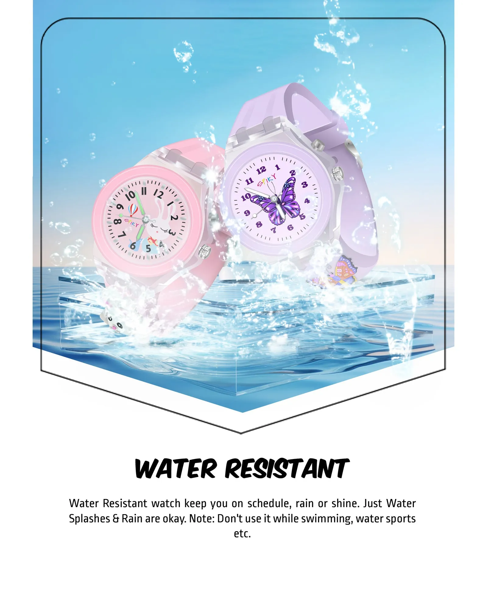 Spiky Combo of Butterfly & Monkey 3D Cartoon Analog Light Watch