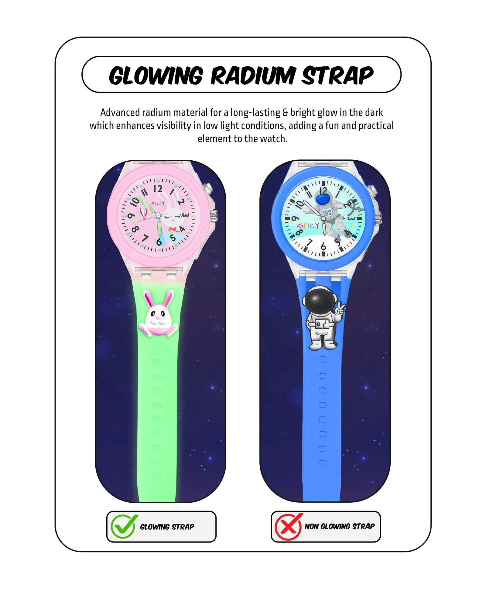 Spiky Combo of Butterfly & Monkey 3D Cartoon Analog Light Watch