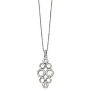 Stainless Steel Polished w/Preciosa Crystal 16in w/2in ext. Necklace