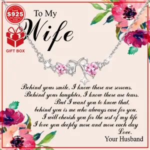 Star Butterfly Heart Necklace S925 Silver Zirconia Bow Heart