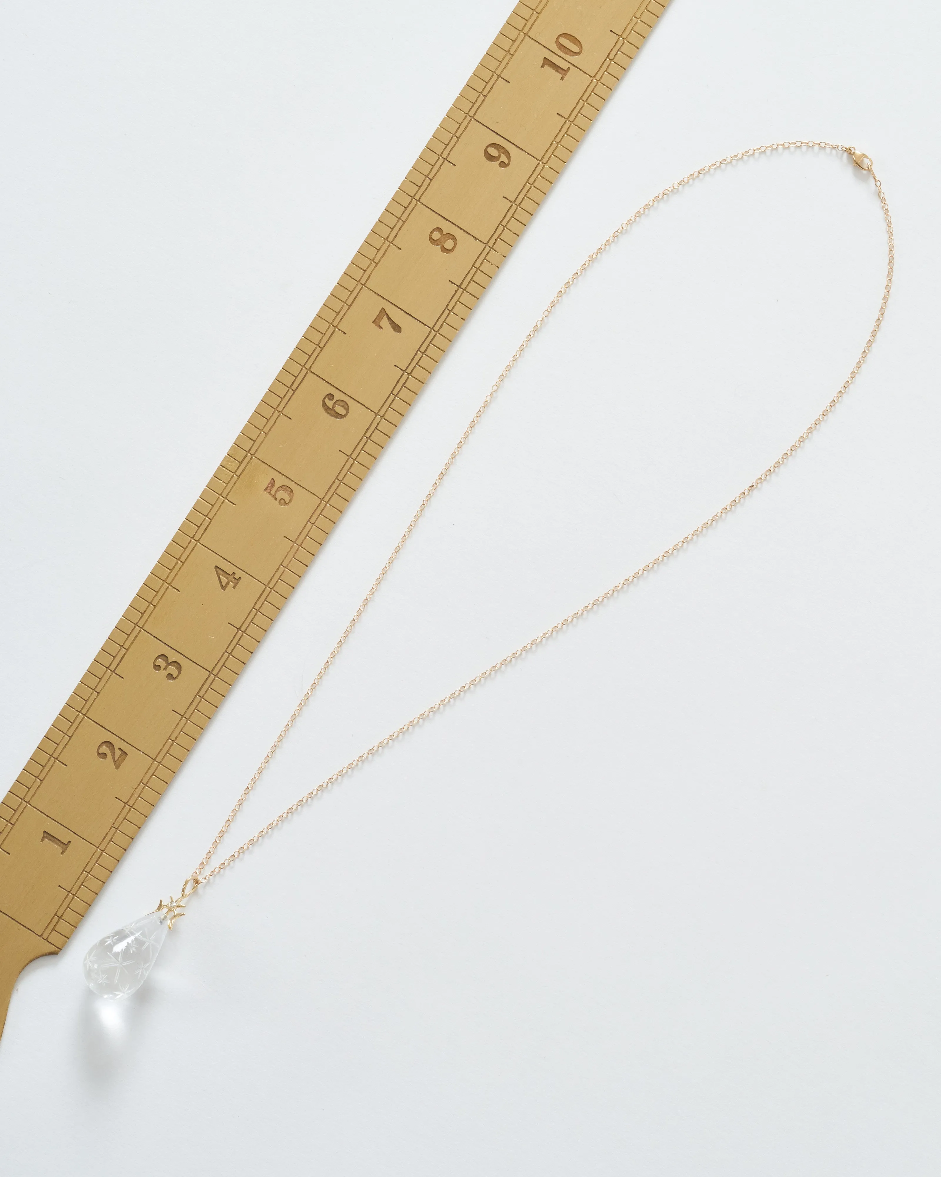 starry moon quartz drop necklace