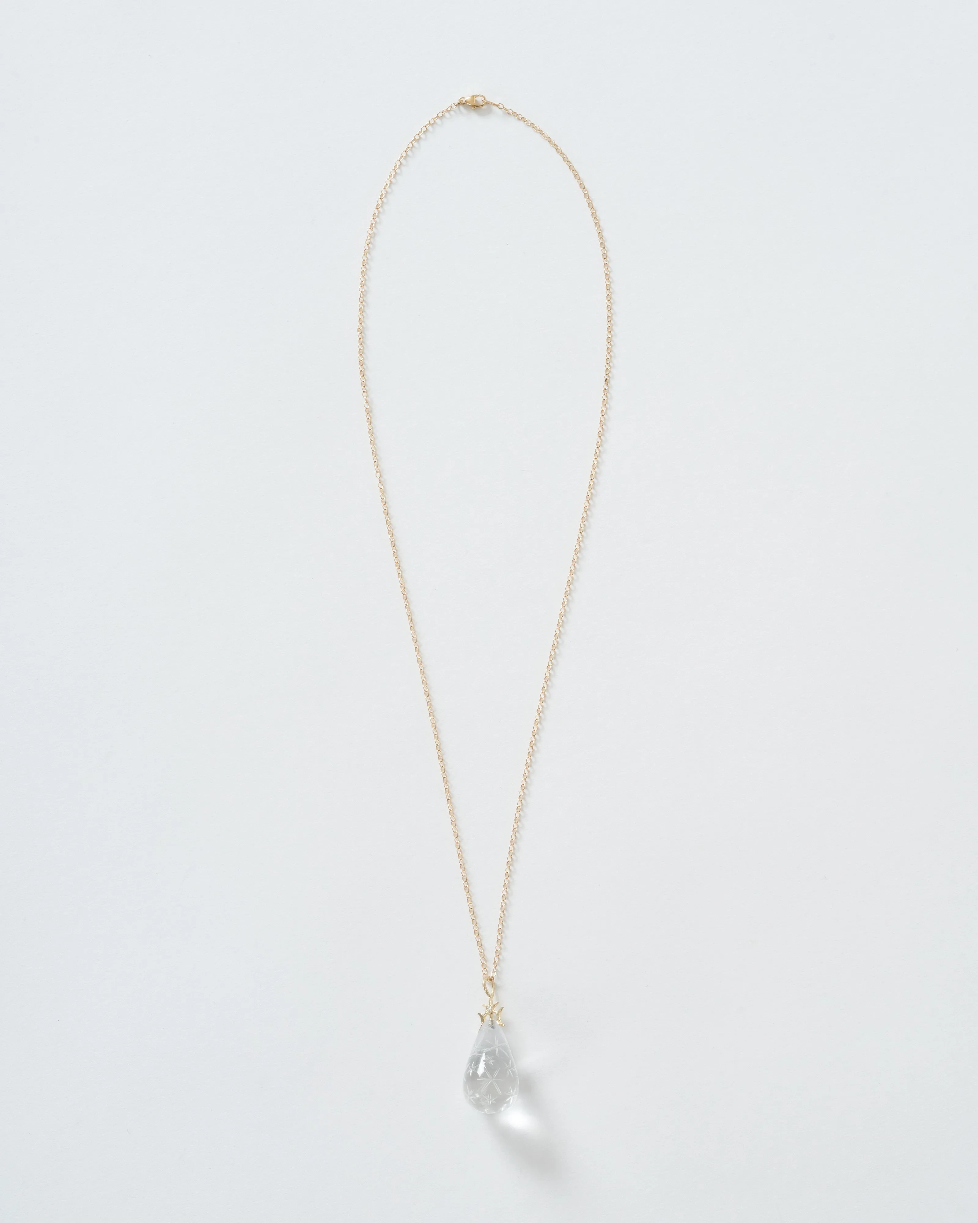 starry moon quartz drop necklace