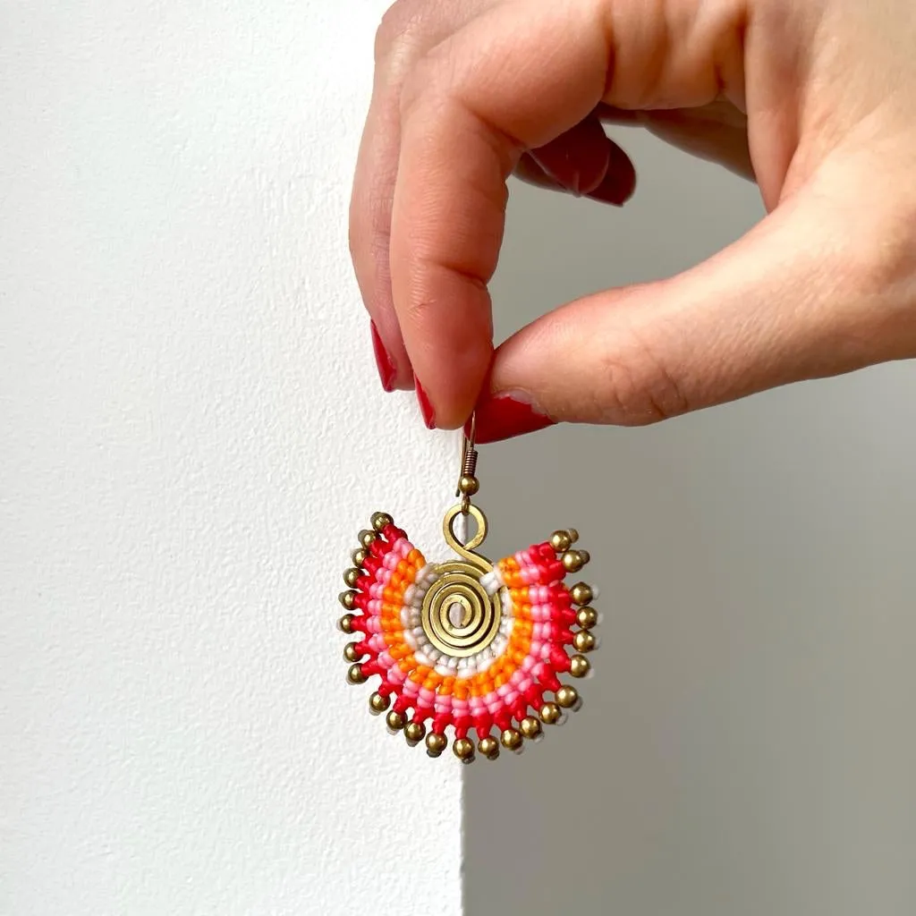 Statement Earrings in Red Mix