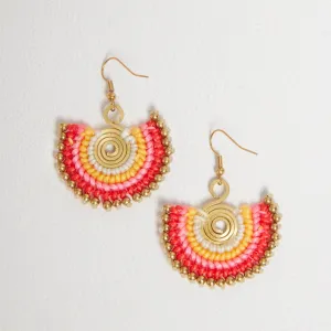 Statement Earrings in Red Mix