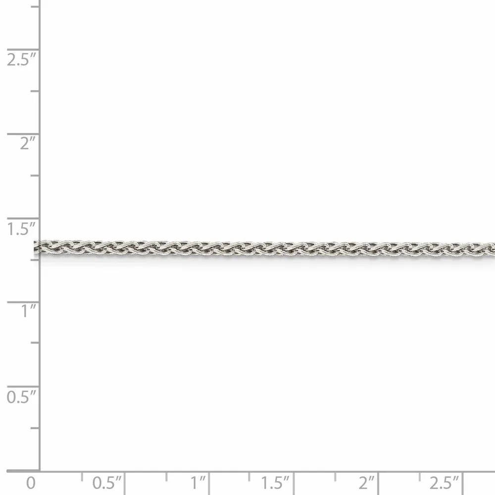Sterling Silver 2mm Diamond-cut Spiga Chain
