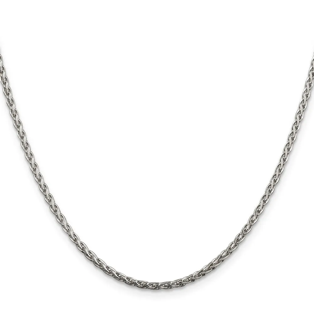 Sterling Silver 2mm Diamond-cut Spiga Chain