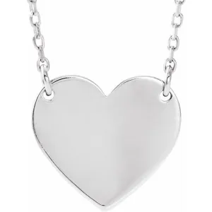 Sterling Silver 8x7.2 mm Heart 16-18" Necklace