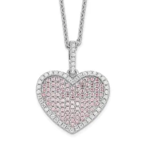 Sterling Silver Cubic Zirconia Heart Necklace