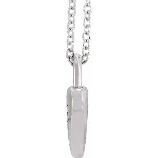 Sterling Silver Engravable Heart Lock 16-18" Necklace