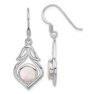 Sterling Silver Floral Mother of Pearl Dangle Earrings